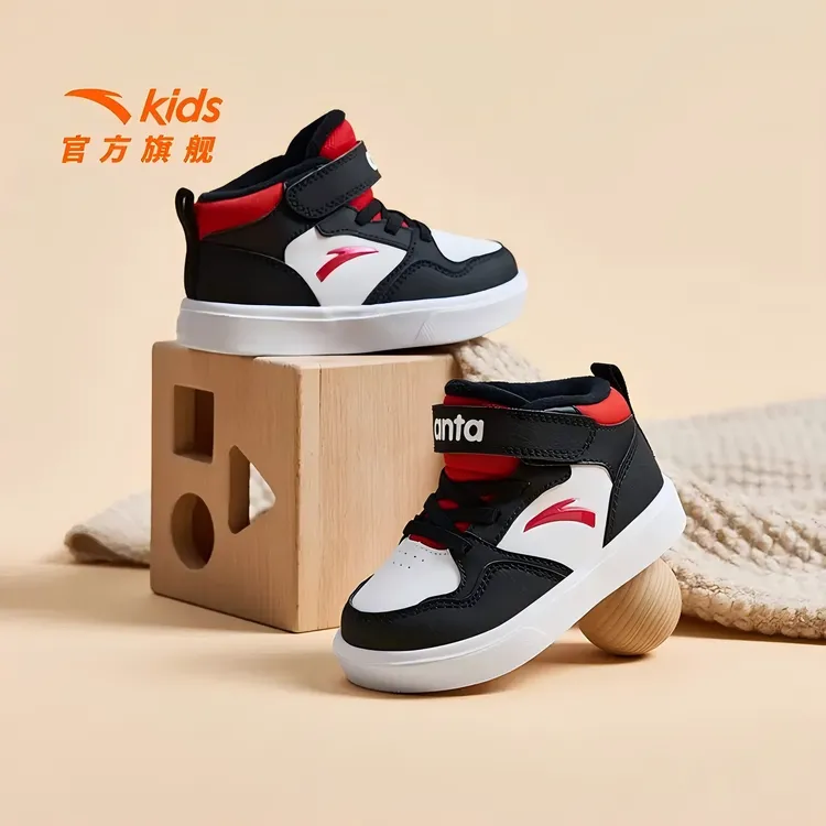 【双十一专享】加绒安踏儿童男婴童棉鞋春高帮防滑保暖婴幼童