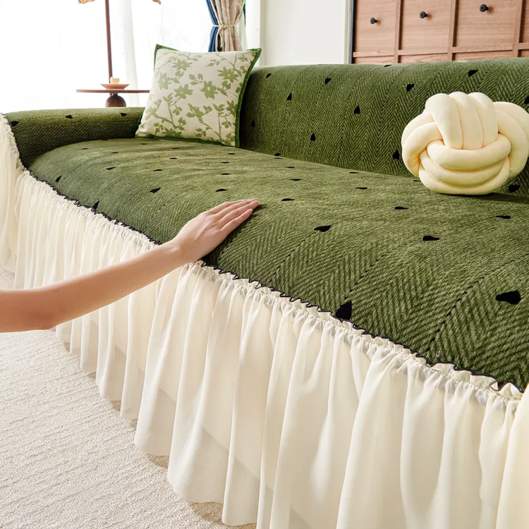 麦颜奶油风雪尼尔四季通用简约沙发巾2025新款高档沙发盖布巾套罩