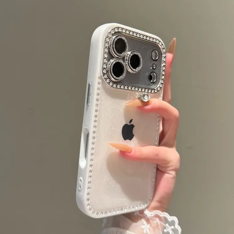 高颜值奶油闪钻适用苹果17promax手机壳iPhone16防摔15全包14时尚