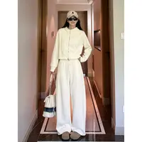 2025春季宽松套装女装新款休闲时尚连帽卫衣+卫裤两件套