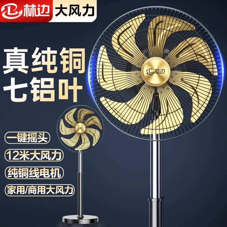 林边工业风扇大风力家用厨房客厅立式大功率摇头强力电风扇落地扇