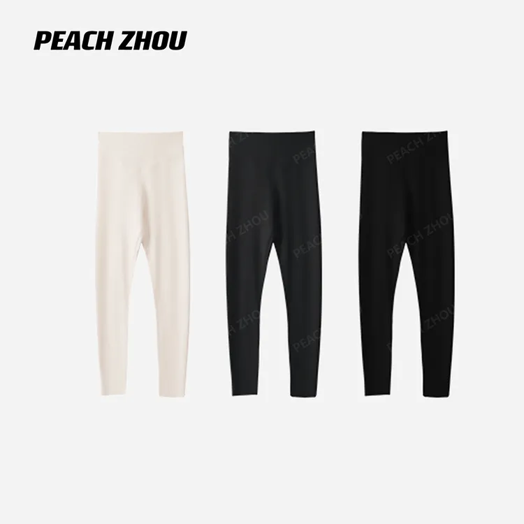 『PEACHZHOU』350g绵羊毛锁温弹力收腹打底裤高腰休闲修身鲨鱼裤女