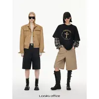LOALA OFFICE【09.28新品】暗纹蛇纹肌理感皮中裤
