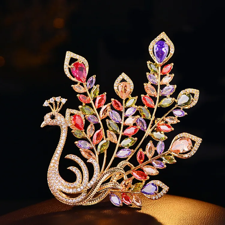 铜合金胸针 高贵【凤凰祥运】凤凰高档胸针女大衣外套配饰高贵典雅