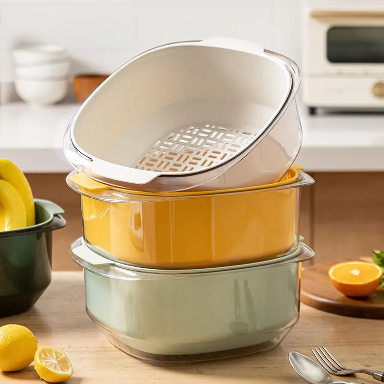 摩登主妇洗菜盆沥水篮新款家用厨房洗菜篮滤水洗水果淘菜盆水果盘