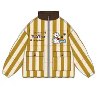 凛可爱 冬季复古童趣黄色条纹加厚棉服女宽松休闲百搭保暖外套