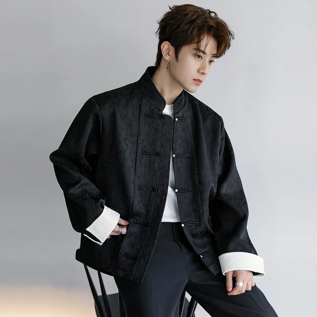 CHICERRO西西里男装春季新中式立领盘扣上衣男士休闲宽松夹克外套