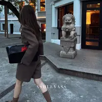 【ASHLEYASS】经典箱型剪裁羊毛亚麻粗花呢复古小香短裤LSK251057W