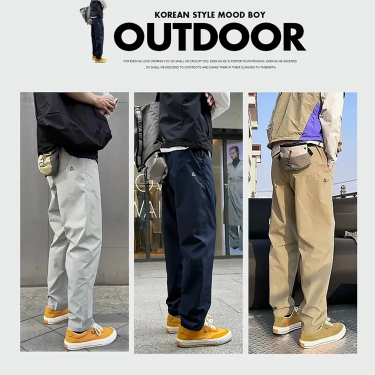 美式休闲锥形工装裤男女同款速干中性风裤子长裤轻薄直筒休闲裤