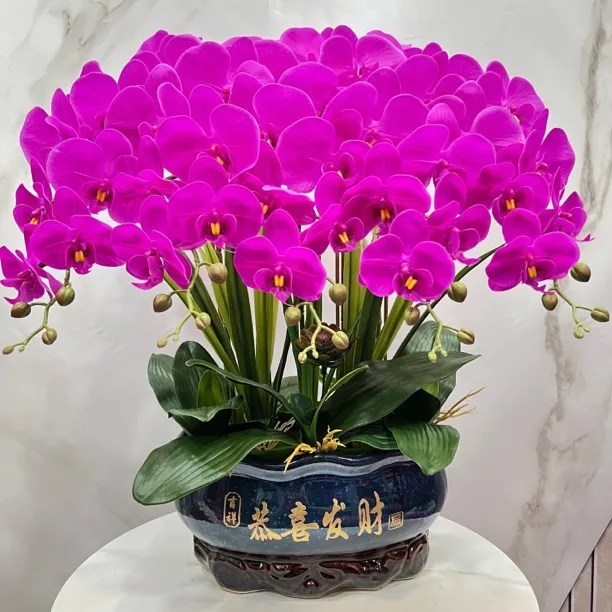 高档手感假花套装艺术插花保湿手感花PU花绢花塑料花装饰花绿植