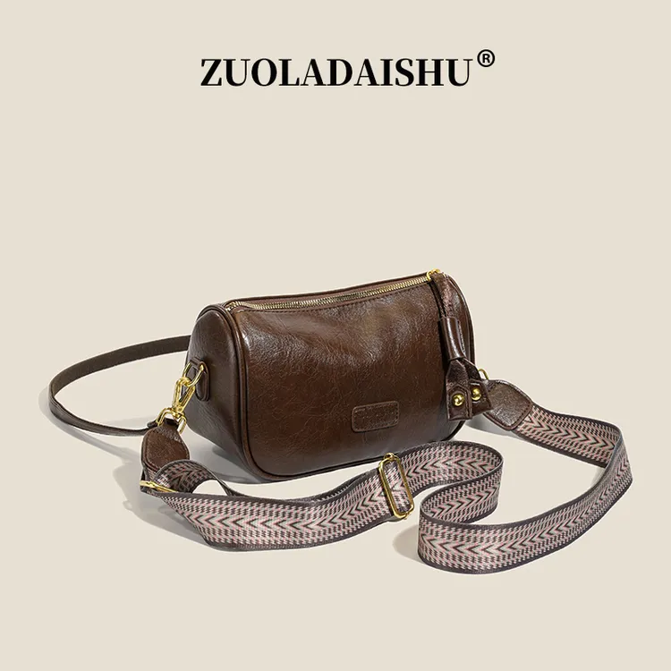 5个兜容量双肩带女包冬季新款时尚软皮美拉德百搭斜挎包爆款小包