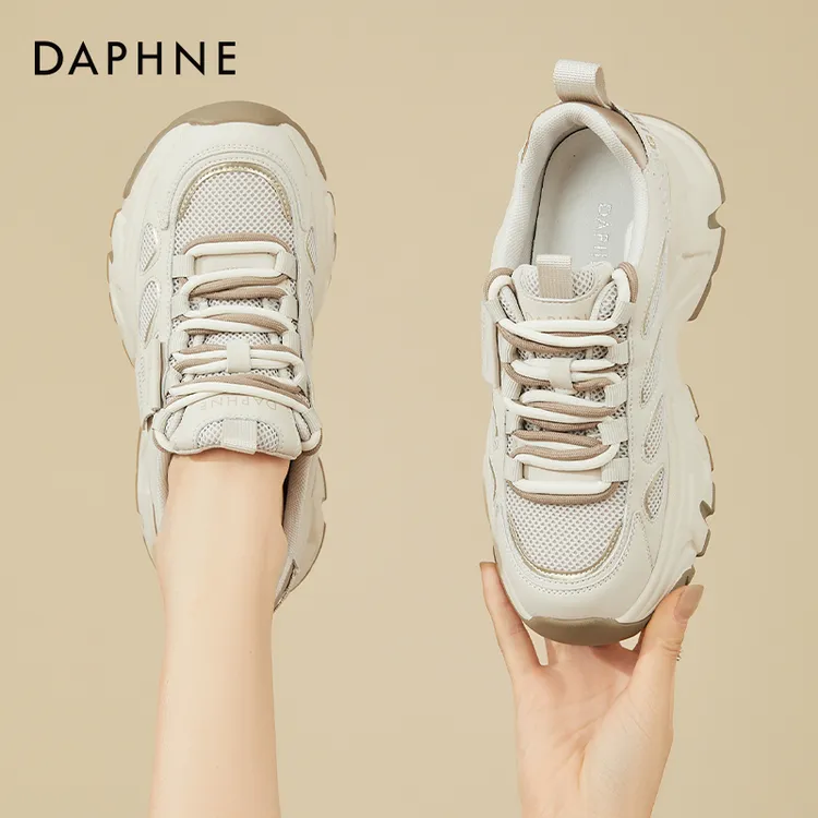达芙妮厚底增高老爹鞋女款显脚小2025秋季新款百搭网面休闲运动鞋