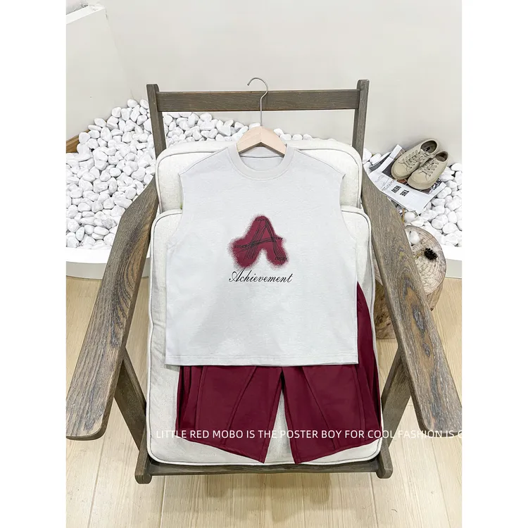 【现现】童装男儿童简约背心套装2025夏季新款两件套MMT821965