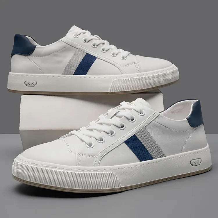 小白鞋男士爆款2025新款真皮板鞋子男款时尚百搭休闲皮鞋轻奢男鞋