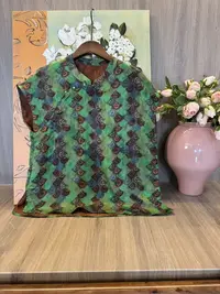 水如画【B812】重工系列秋季新中式国风立领气质宽松短袖衬衫上衣