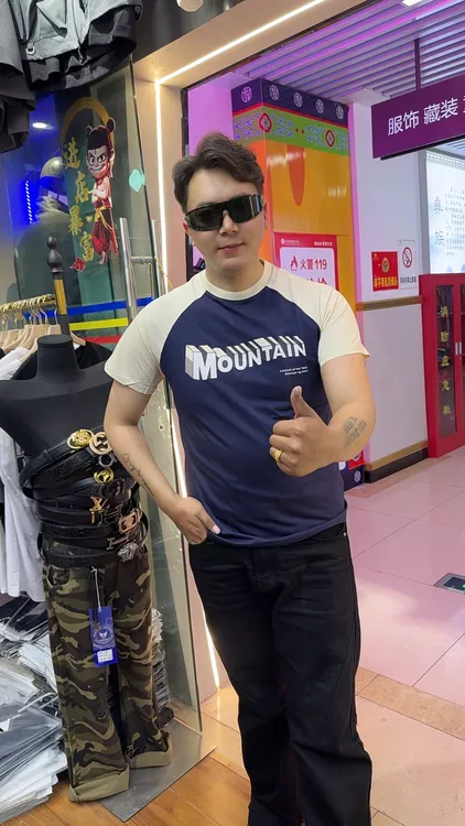 拍一发三件美式速干插肩袖宽版男士短袖运动T恤户外训练透气
