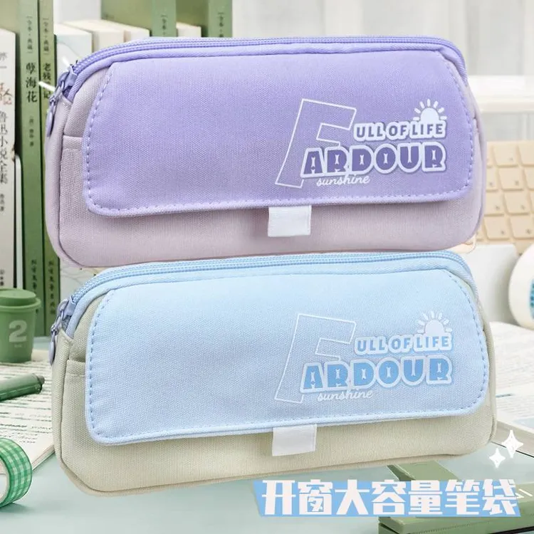 大容量儿童开窗笔袋女生新款初中生小学生文具盒高颜值铅笔盒