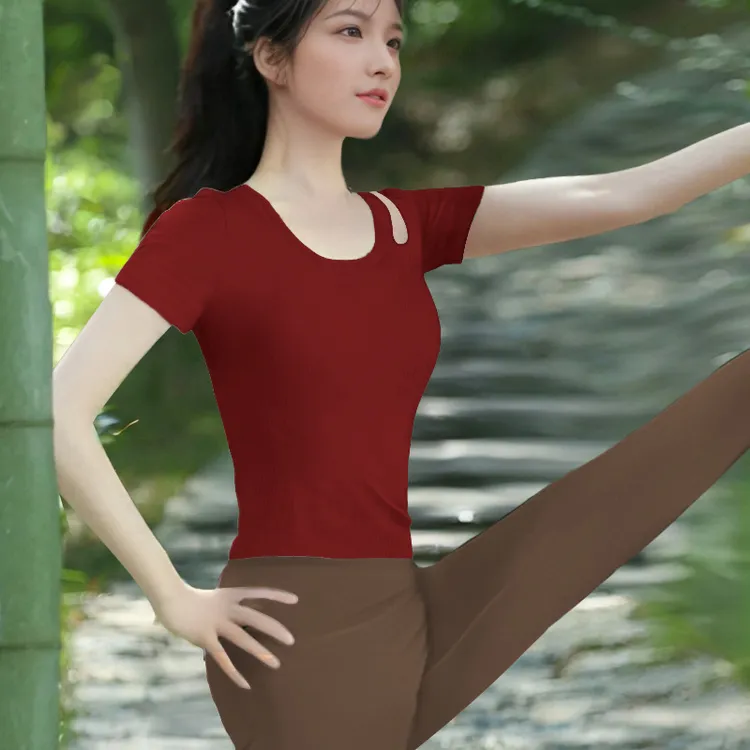 高级感瑜伽服套装女2025新款上衣红带胸垫专业普拉提健身跑步运动