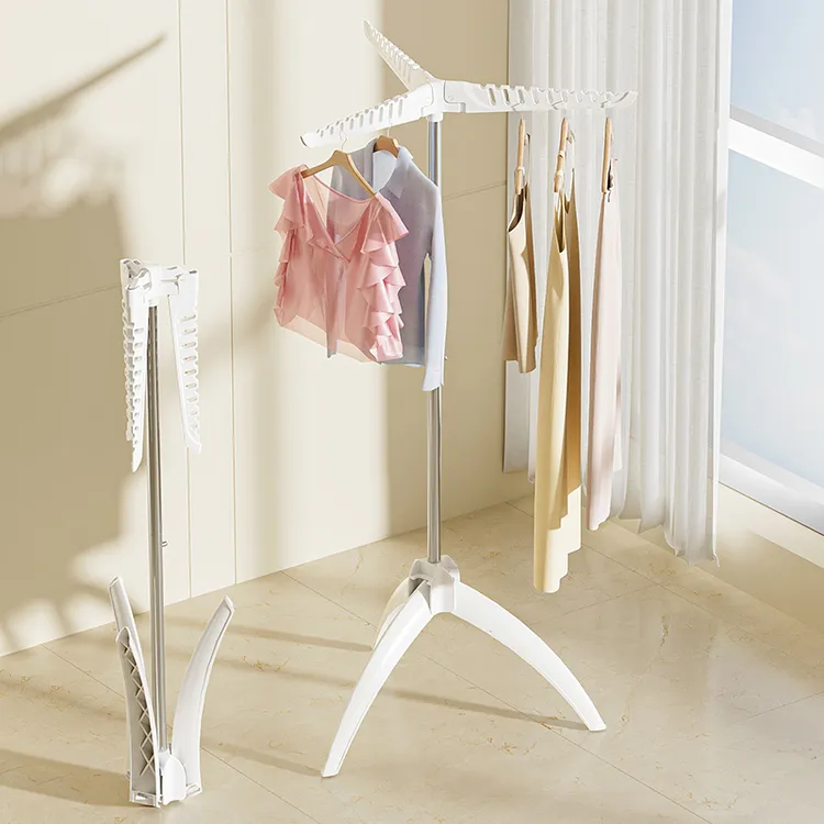 可折叠晾衣架家用阳台落地式小型免安装卧室内简易挂衣杆晒衣神器