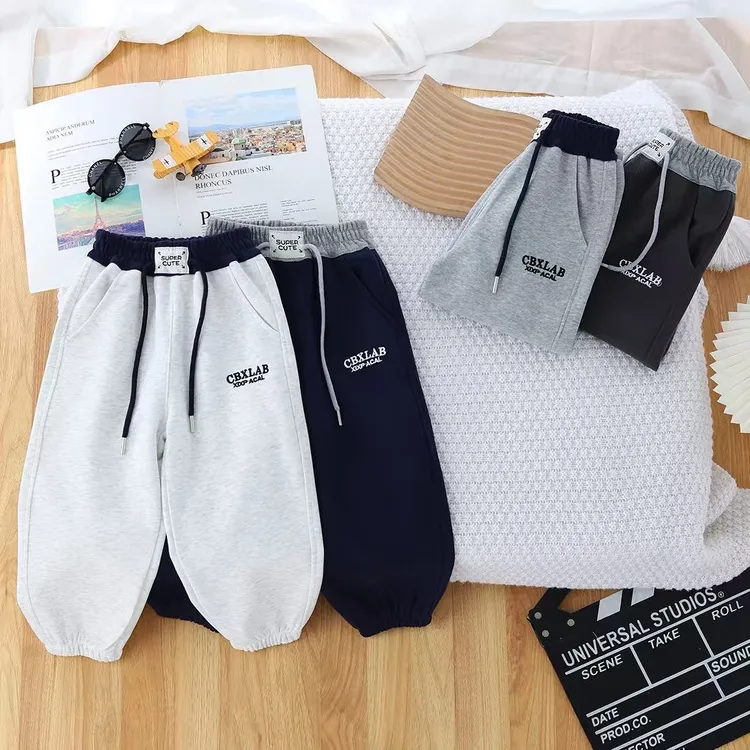 加绒加厚儿童秋冬季韩版时尚百搭洋气休闲运动裤