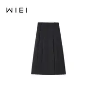 《WI EI》意大利进口Marzotto精纺羊毛_重工压褶半身裙W25305133