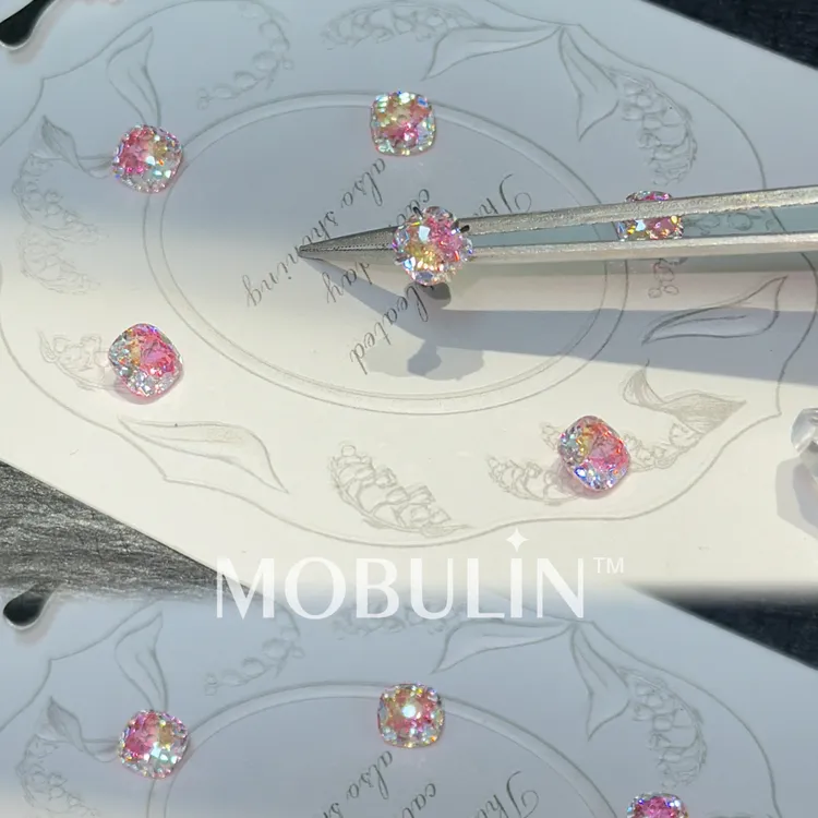 钛钢合成锆石耳饰 定制款 锆石耳钉手捧花切系列5号/爪镶款/单个