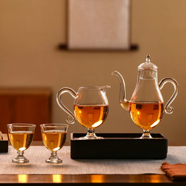 祥禾茶事｜兰亭集壶公杯主人杯套组高硼硅耐热玻璃公道杯分茶