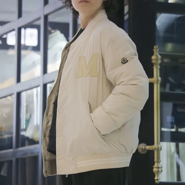 冬季情侣外穿百搭棒球领刺绣常规款宽松羽绒服罗纹笑立领男士保暖