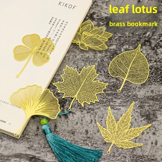 莲花叶脉中国风黄铜镂空书签故宫博物馆古风教师节精致礼物送朋友