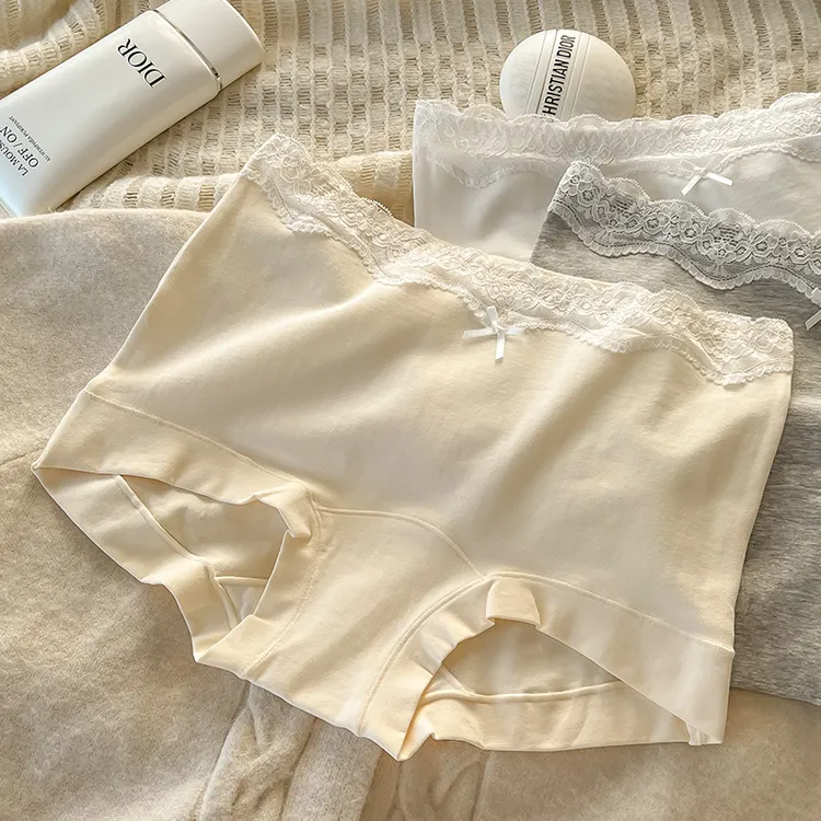 中高腰无痕美体大码内裤女软蕾丝收腹包臀提臀舒适透气200斤内裤