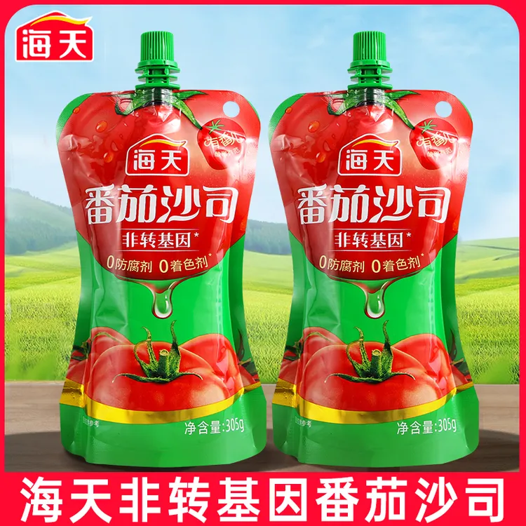 海天番茄沙司305g袋家用挤压瓶意面酱手抓饼番茄酱薯条挤挤装
