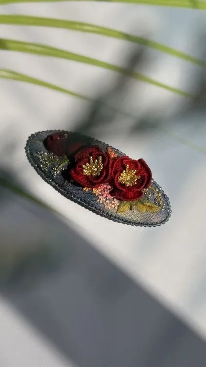 虞美人发夹发绳材料包含教程非成品可动手制作 可做两只