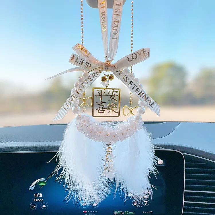 新款漂亮汽车平安水晶挂件车载网红平安车内可爱装饰吊坠装饰女神