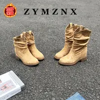 加绒【平增高6-8cm】美拉德马丁靴女秋款显瘦堆堆褶皱复古女靴P061R