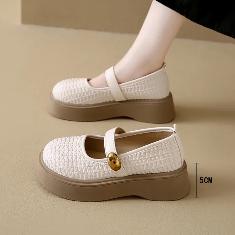 金豆豆气质复古玛丽珍鞋女2025夏新款软底透气皮鞋休闲乐福鞋鞋子