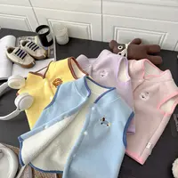 儿童极简风女童纯色休闲风男童春秋外穿加绒保暖卡通秋冬马甲