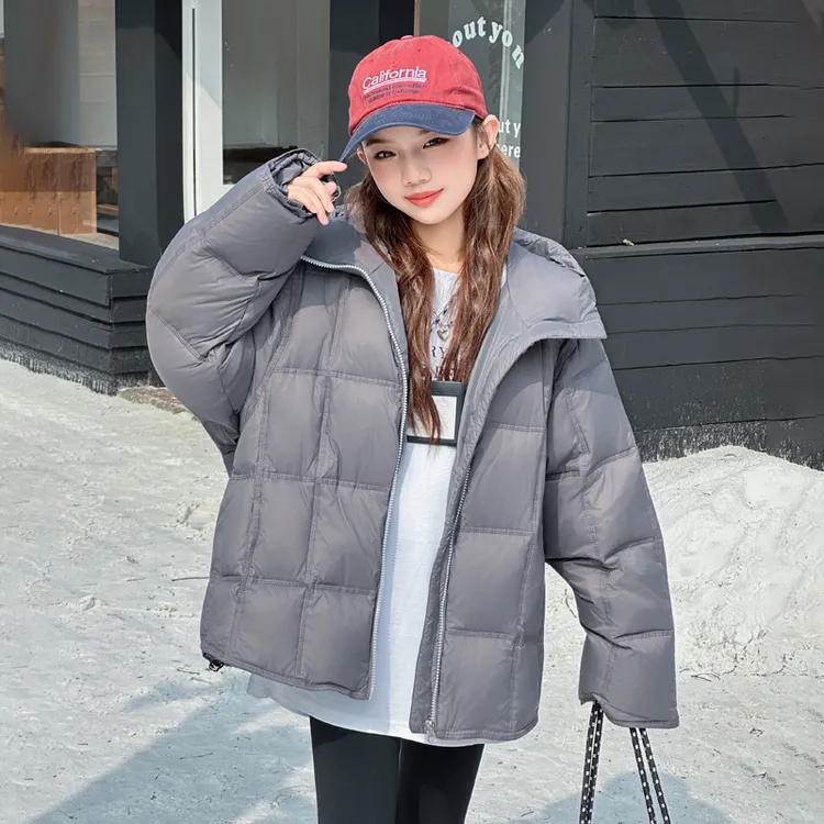 女童羽绒服冬装2025中大童白鸭绒保暖外套加厚冬季儿童短款面包服