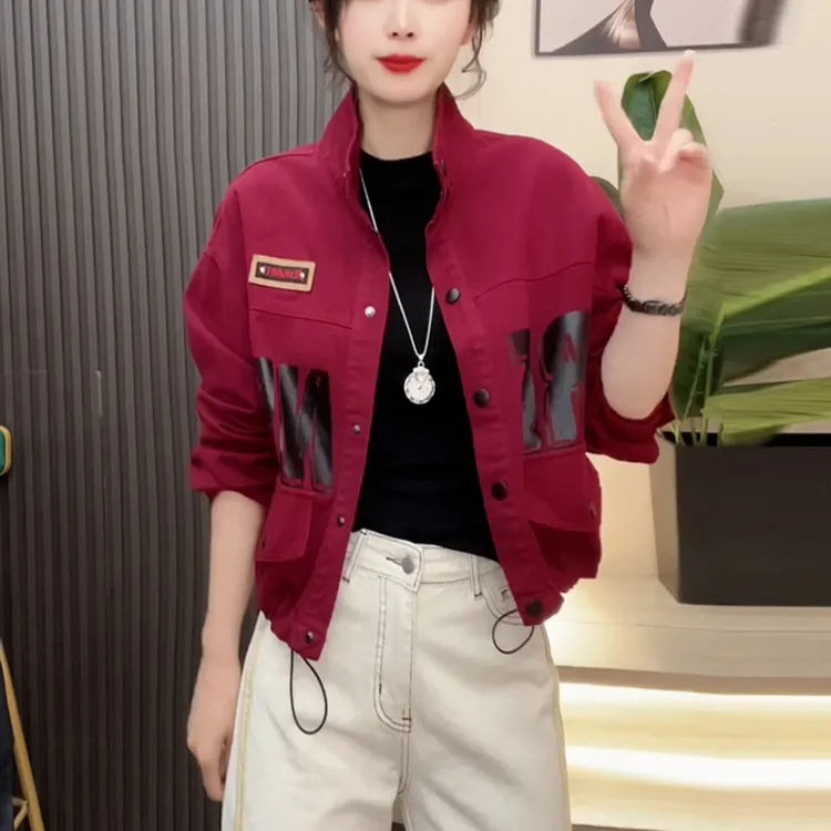 纯棉复古正肩牛仔外套女2025春秋新款时尚小个子休闲短款夹克上衣