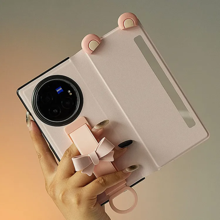 适用vivo x fold3 pro手机壳折叠屏蝴蝶结腕带磁吸翻盖全包保护套
