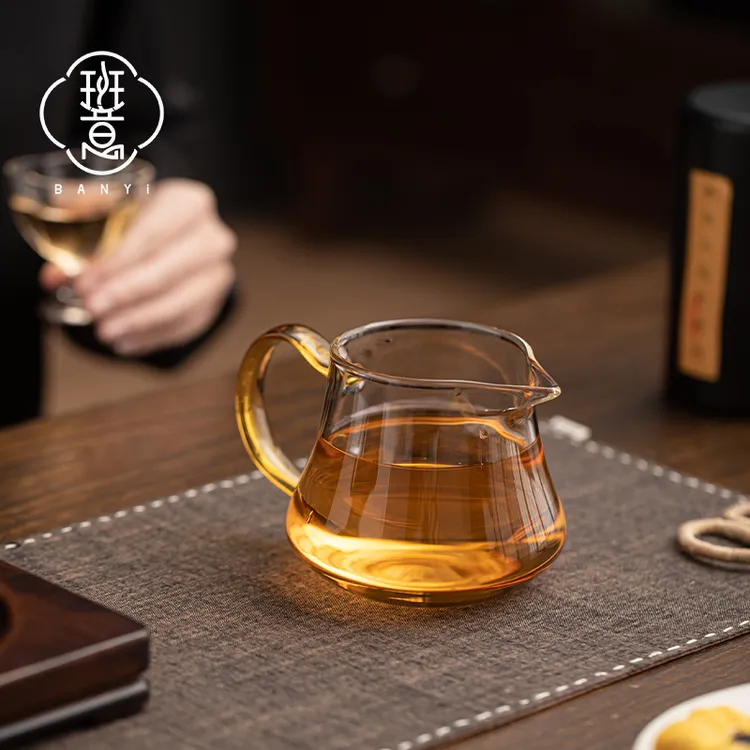 班意耐热玻璃公道杯茶海加厚分茶器大容量高硼硅材质公杯茶具配件