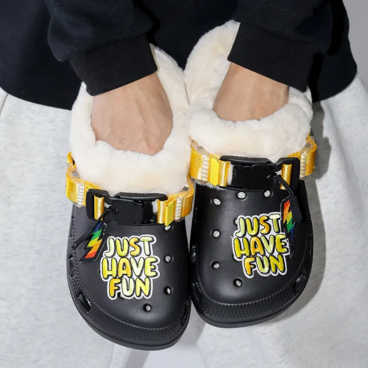 RRITTCC/玩乐派棉鞋加绒洞洞鞋2025冬季防滑耐磨保暖男女潮牌厚底