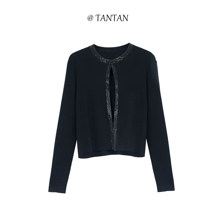 TANTAN  绵羊毛桑蚕丝气质时尚开衫910