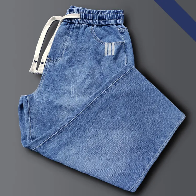 秋冬厚款长裤直筒裤休闲牛仔裤裤子港风常规款弹力男百搭工装大码