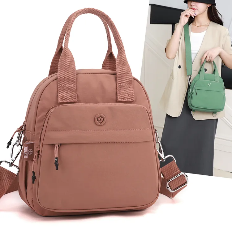 2025新款牛津布双肩背包女休闲多功能单肩斜挎包手提小包包N029