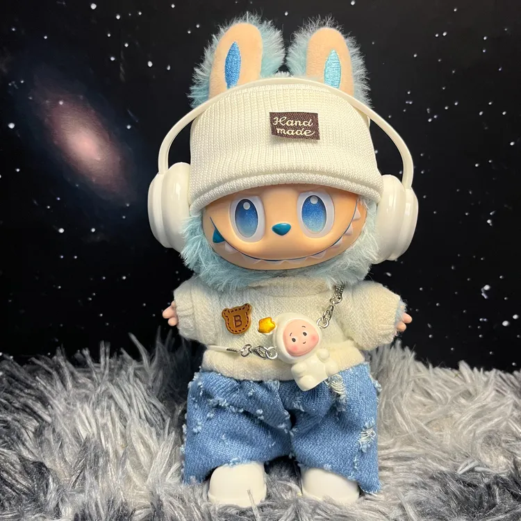 labubu娃衣一二三代前方高能平静希望娃衣坐坐派对拉布布衣服蓝色