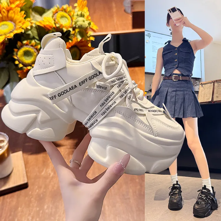 8cm增高老爹鞋女款2025新款秋冬百搭厚底小个子显瘦休闲运动鞋子