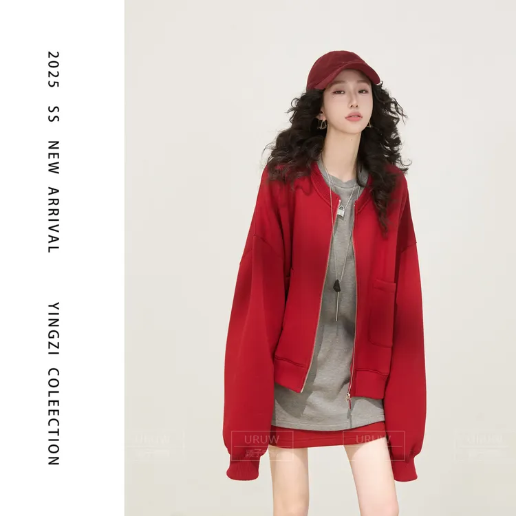 【颖子定制】宽松时尚休闲百搭夹克短外套棒球服 6450