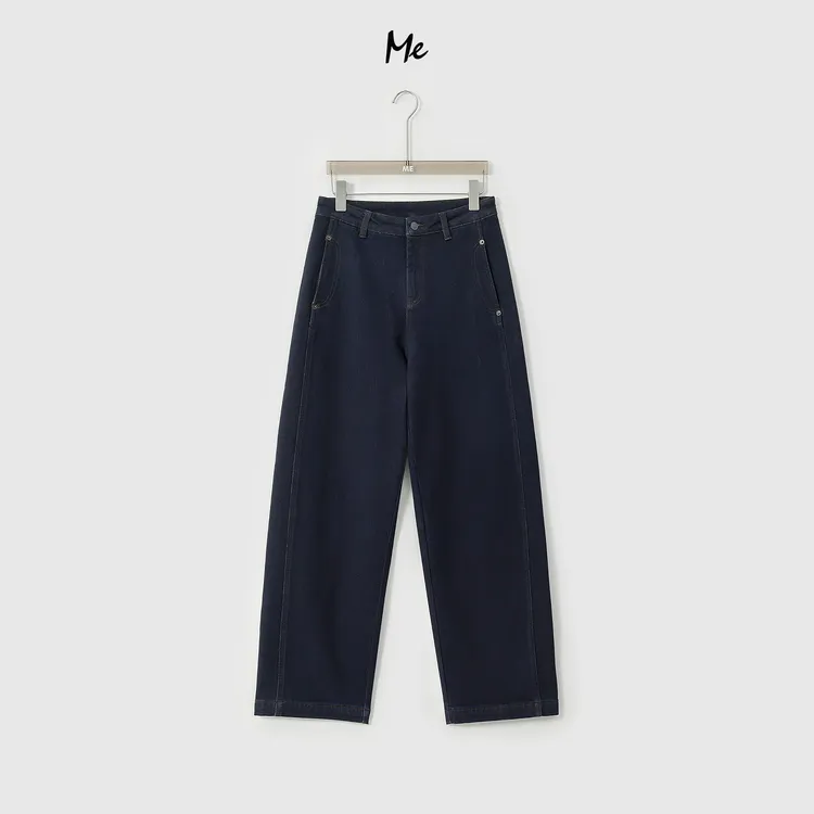 ME【梨形磨毛弹力弯刀原牛】高弹高腰显瘦百搭水洗牛仔裤MESA3951