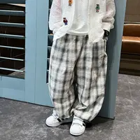 男童夏季休闲透气薄款格子裤2025新款中大童百搭洋气裤子防蚊裤潮