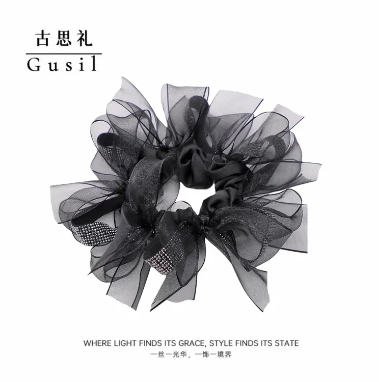 韩系慵懒赫本风蝴蝶结飘带大肠发圈GS9310